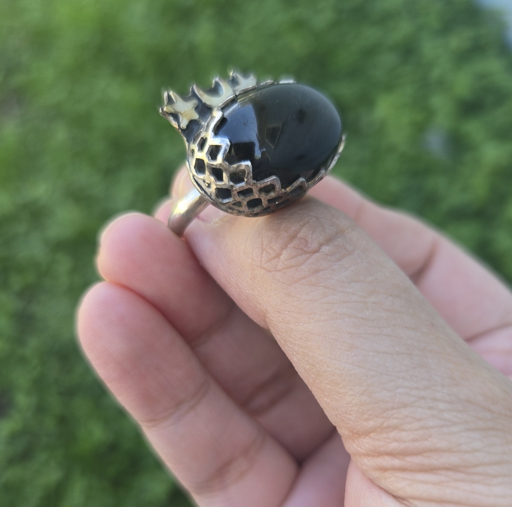 Moon and Stars sterling silver ring 💍✨ Artisan jewelry OOAK size 7 ETSY - Picture 3 of 8